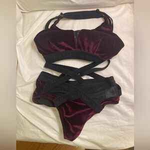 Velvet Plum Pole Dance Top and Shorts from Hash Clothing Brand